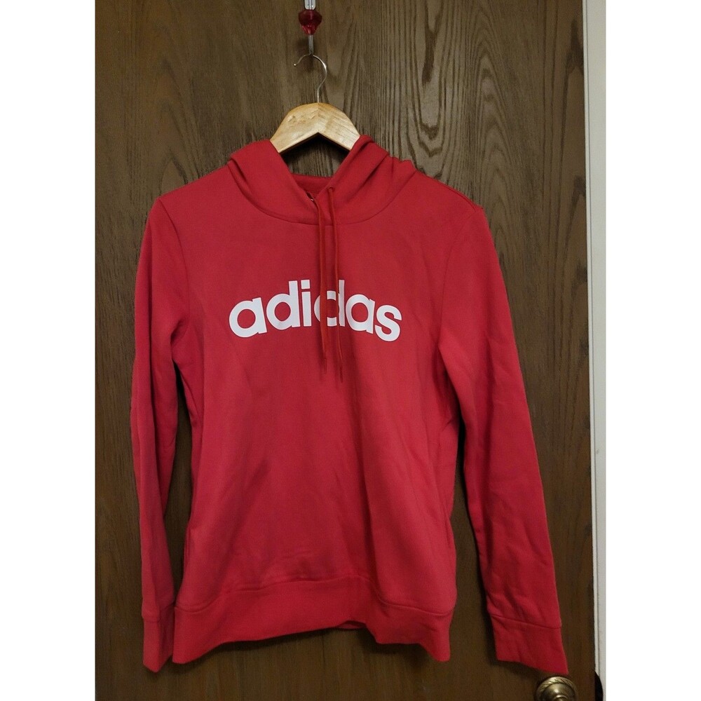 ADIDAS Hoodie Trefoil Womens Power Pink White Sweatshirt/Hoodie Size Medium